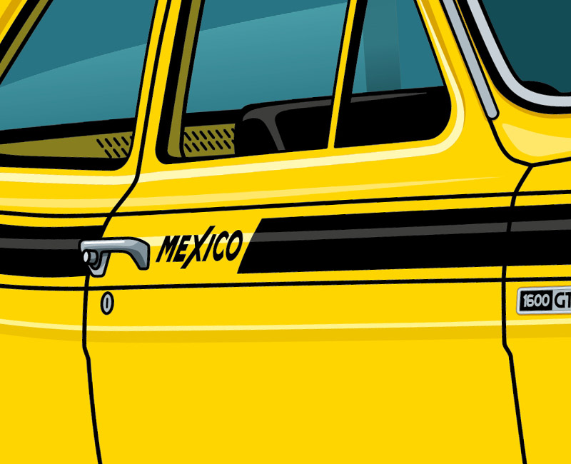 Ford Escort Mexico illustration