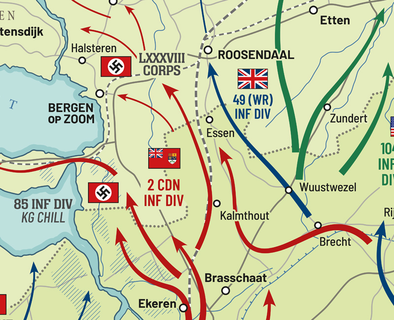 The Battle of the Scheldt WW2 map
