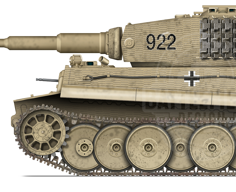 Tiger I tank profile illustration